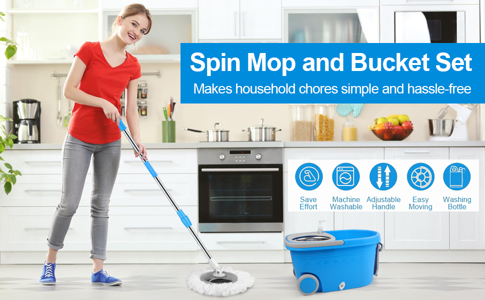 mop bucket with wringer on wheels