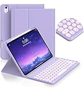 JKSML for iPad Air 11" M3/M2 (2025/2024) case with Keyboard, Round Key, 7 Color Backlit, Detachab...