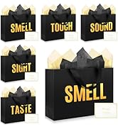 EIiovcnya 5 Senses Gift Bags for Him Her with Labels,Sight Smell Touch Taste Sound Gift Bags with...