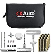 CKAuto Universal Tire Repair Kit, Heavy Duty Car Emergency Tool Kit for Flat Tire Puncture Repair...