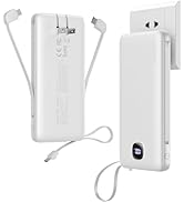 penaover Portable Charger with Built-in Cables&amp;AC Wall Plug,10000mAh PD 22.5W Fast Charging Power...
