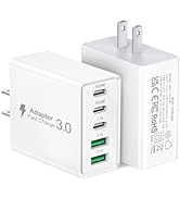 2Pack USB C Fast Charger Block,50W 5-Port USB C Wall Charger Brick,2 USB A &amp; 3 USB C PD3.0 Power ...