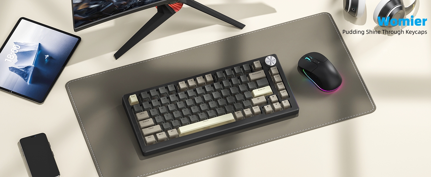 Pudding Keycaps, PBT Shine Through Keycaps 143 Keys Set Custom Key caps