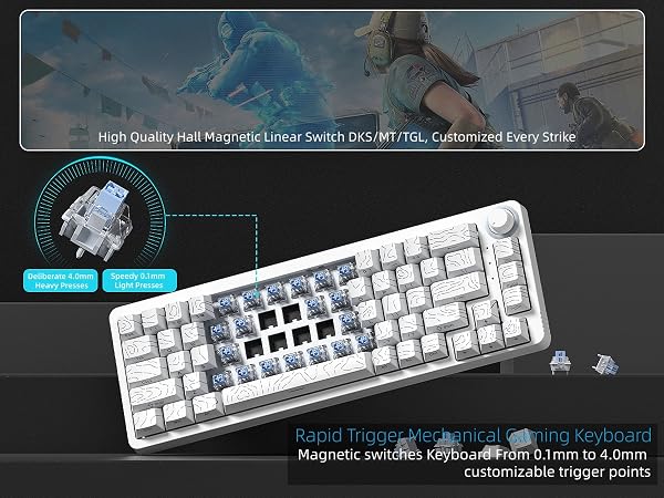 60% Percent Keyboard Rapid Trigger Gaming Keyboard RGB Hall Effect Topographic Keyboard