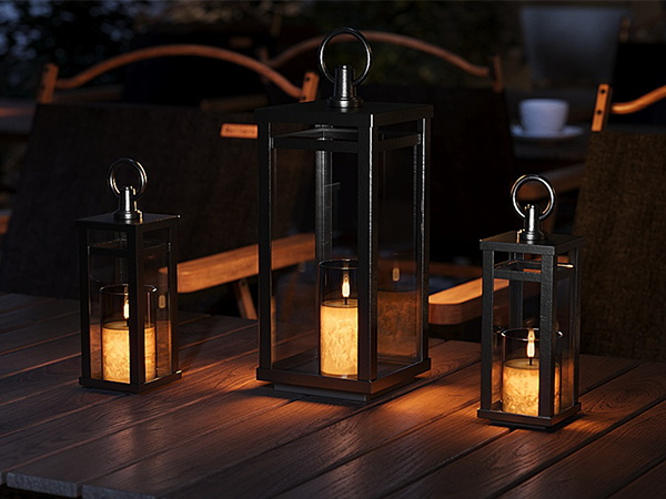 electric candles in candle holder