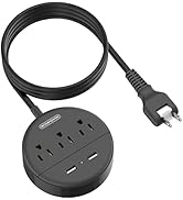 NTONPOWER 2 Prong Power Strip, 1875W 2 Prong to 3 Prong Outlet Adapter, 2 Prong Extension Cord 5 ...