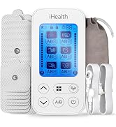 iHealth Dual-Channel TENS Unit Muscle Stimulator, Customizable Pain Relief for Back, Shoulder, Ne...