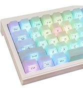 Tsungup Custom Keycaps, 123 Keys Ice Cracks Shine Through PBT Side Printed Keycaps 75 Percent,Coo...