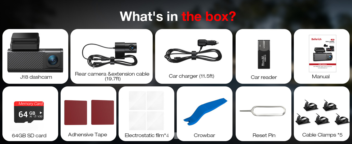 dash cam front and rear camera