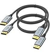 DisplayPort Cable 2-Pack, 6 Ft DP Cable Cord 2K@165Hz 144Hz, 4K@60Hz, Gold-Plated Braided High Sp...