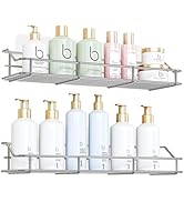 Adhesive Bathroom Shelf Organizer Shower Caddy Kitchen Spice Rack Wall Mounted No Drilling SUS304...