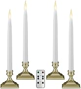 612 Vermont Battery Operated LED Window Candles with Timer, Remote Control, Warm White Flicker or...