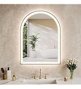 Arched LED Bathroom Mirror, 32