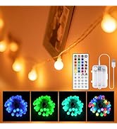 OMIKA 20FT Battery Powered String Lights, 40 LED 24 Color Changing Battery Operated Christmas Lig...