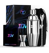 IOV Cocktail Shaker Bar Set, 24oz Martini Shaker with Built-in Strainer, Bar Tool Kit with Recipe...