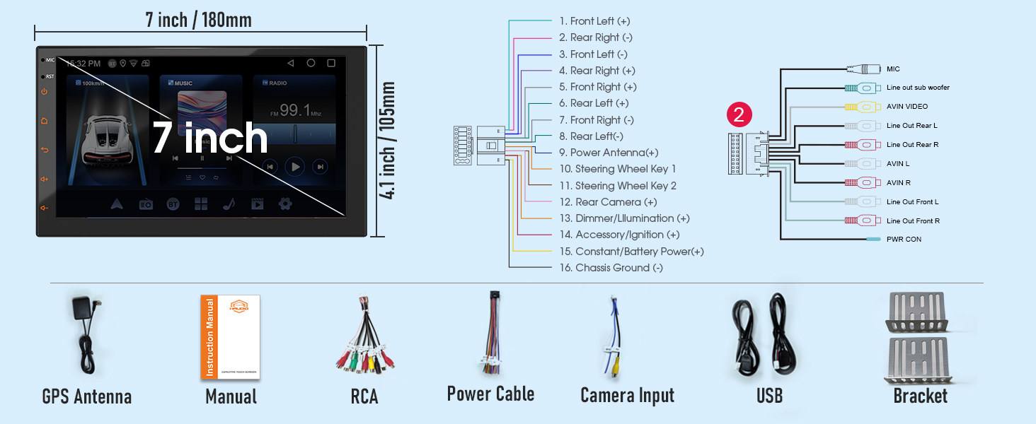 double din touchscreen car radio
