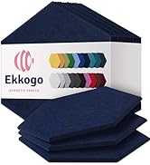 Ekkogo Acoustic Panels 12-Pack Soundproof Wall 12"X10.4"X0.4" - High Density Sound Dampening [Den...
