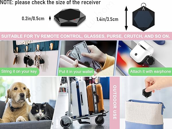 Wireless Wallet Finders Locator Tag for Finding Key Remote Wallet Passport Pet Phone