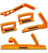 POWERTEC 71510 Deluxe Straight Handle &amp; Long Push Block, L &amp; Magnetic Push Stick Set for Router T...