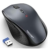 TECKNET Wireless Mouse, 2.4G USB Computer Mouse with 6-Level Adjustable 4800 DPI, 30 Months Batte...