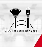 25Ft Outdoor Extension Cord with 3-Outlets, Heavy Duty 12 Gauge Extension Cord