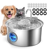 Invengo Cat Water Fountain Stainless Steel, 3.2L/108oz Pet Drinking Fountain for Cats Dogs, Autom...