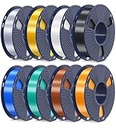 SUNLU 3D Printer Filament, 250G PLA Silk Filament Bundle, 1.75mm Smooth Silk Filament Muticolor, ...