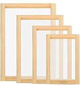 Caydo 4 Pieces 4 Size Screen Printing Frame with 110 Mesh for Screen Printing Beginners and Kids,...