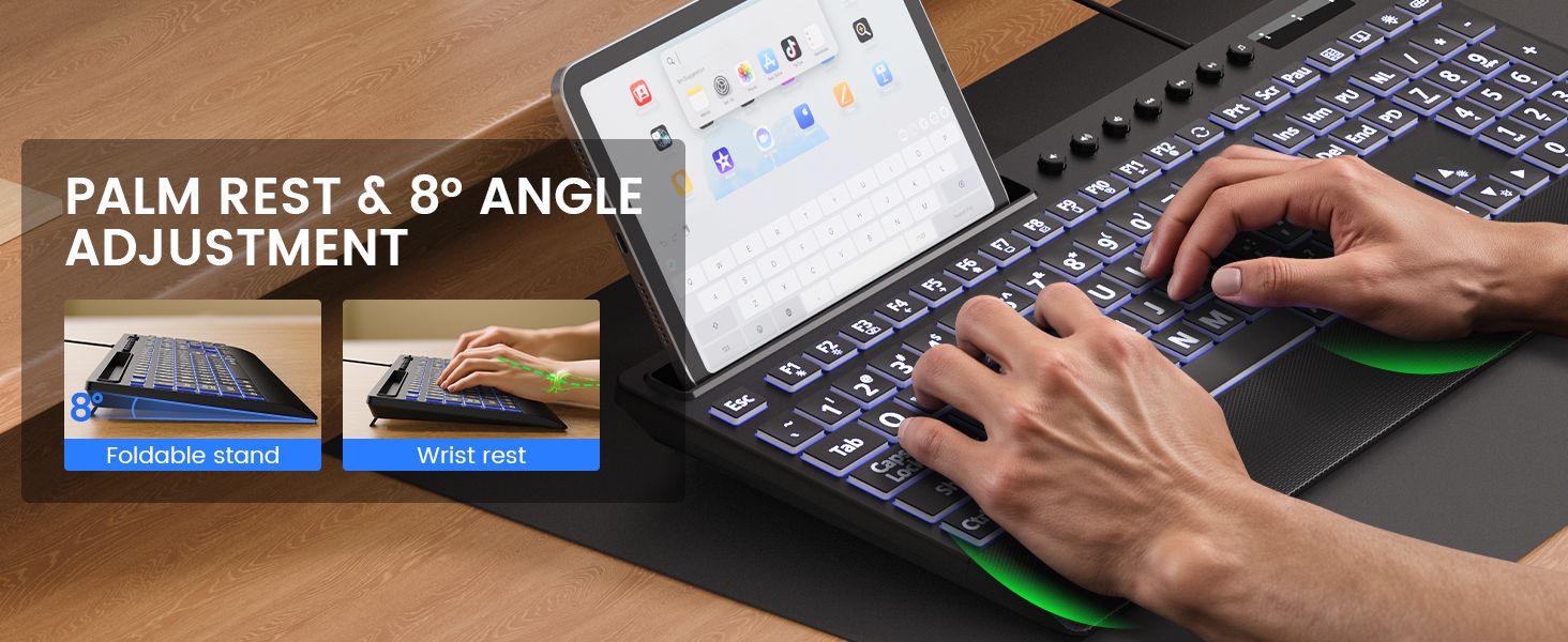 keyboard with wrist plam