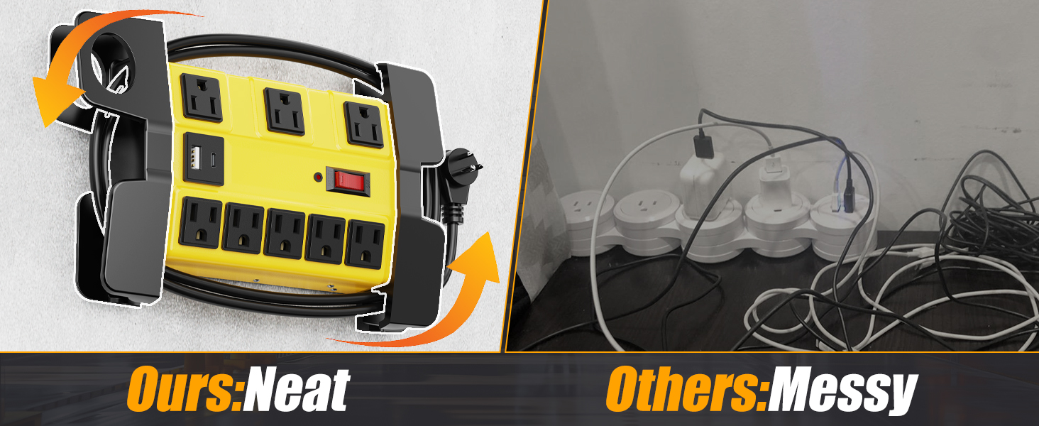 flat plug power strip