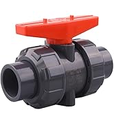 DERNORD PVC True Union Ball Valve with Full Port, EPDM O-Rings, and Reversible PTFE Seats,Rated a...