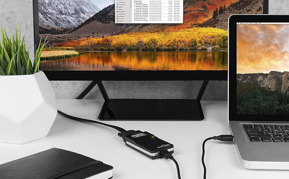 Single adapter from laptop to external display