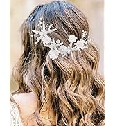 Latious Starfish Bride Wedding Hair Vine Silver Flower Bridal Hair Piece Pearl Hair Accessories H...