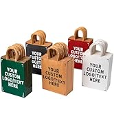 RACETOP 50 PCS Custom Paper Bags, Personalize Printed Kraft Paper Bags for Small Business, 8x4.5x...