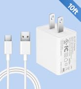 DC 5V 2A 10W USB Wall Charger with 10ft/3M USB C Cable, AC Adapter for Type-C Enabled Home Securi...