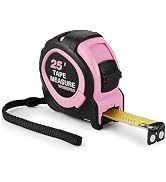 WORKPRO 25-FT Tape Measure with Fractions, 3 Brakes Retractable Measuring Tape, Compact Measureme...