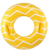 Inflatable Inner Tubes for Floating for Adults, Pool Tubes with Handles, 39” Yelllow Round Pool F...