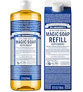 Dr. Bronner's Pure-Castile Liquid Magic Soap Bottle &amp; Refill Carton - Made with Regenerative Orga...