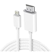 AISONK Lightning to HDMI Cable, 6.6ft Braided Wire 4K 60HZ Lightning to HDMI Adapter Replacemnt f...