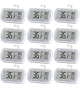Refrigerator Thermometer Digital Fridge Freezer Room Thermometer Waterproof Large LCD Display Max...