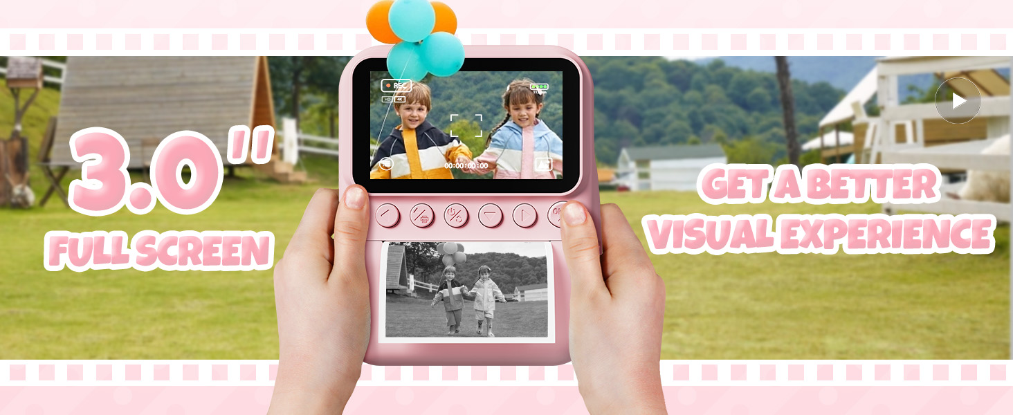 3.0'' Screen 48MP Photo Instant Camera for Kids with 32GB Card