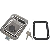 FGJQEFG RV Truck Door Tool Box Lock Standard Flush Latch with Gasket,Stainless Steel Paddle Handl...