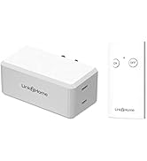 Link2Home Wireless Remote Control Outlet Light Switch, 100 ft range, Compact Side Plug. Switch ON...