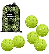 Quartdaxy 6 Pack Pickleball Balls for Outdoor &amp; Indoor, 40-Holes Practice &amp; Game Pickle Balls wit...