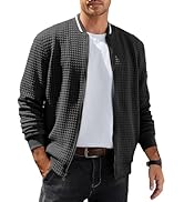 COOFANDY Mens Casual Jackets Lightweight Fall Bomber Jacket Full Zip Knit Sweater Jacket Varsity ...