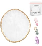 MelodySusie 1PC Round Shape Resin Nail Art Palette, Professional Color Mixing Board for Gel Polis...