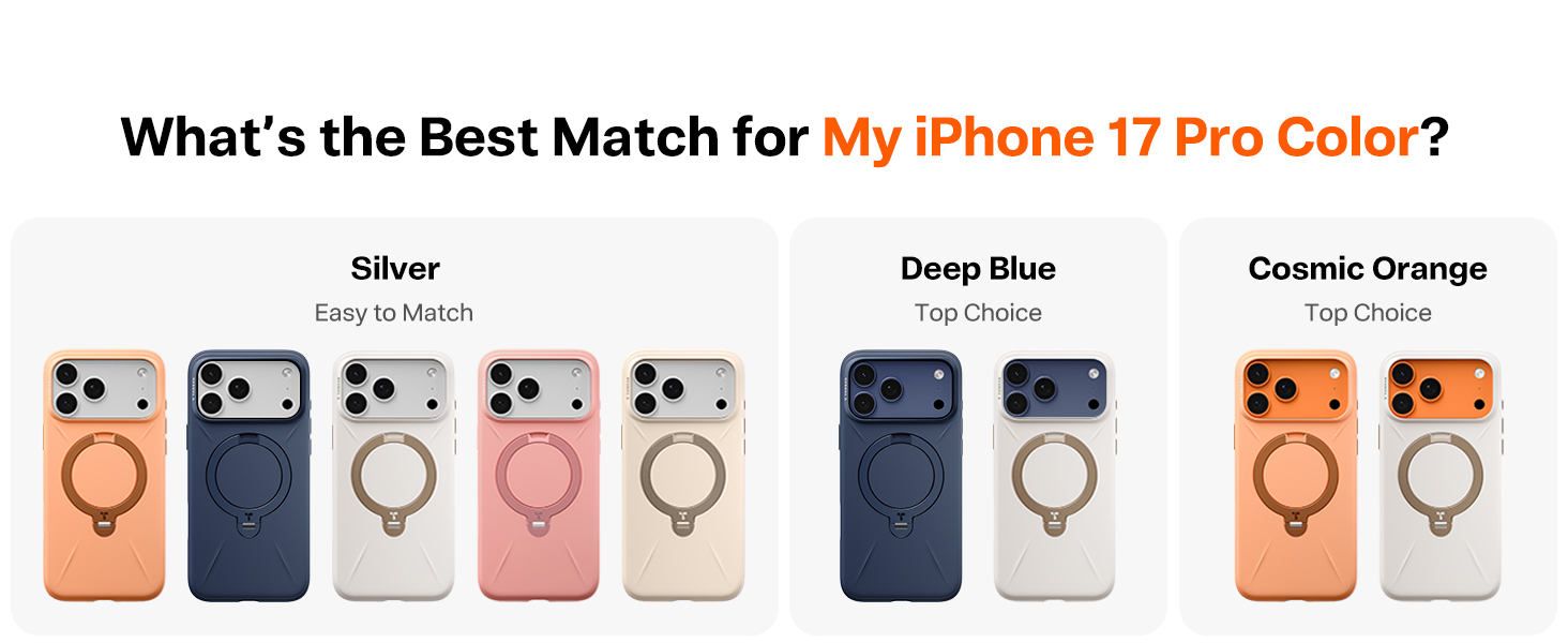 iPhone 17 Pro deep blue sliver orange phone case