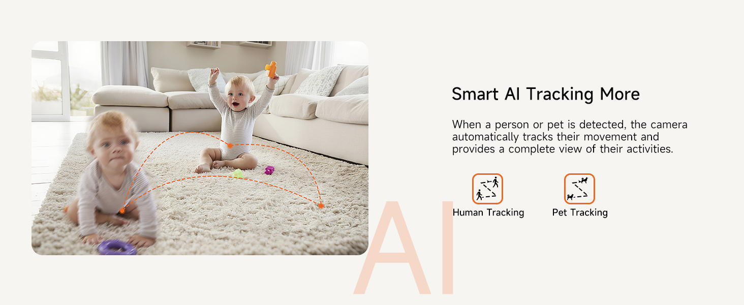 CINMOORE Wi-Fi Indoor Camera for Baby &amp;amp;amp; Pet Monitoring, Auto Tracking, Night Vision home camera