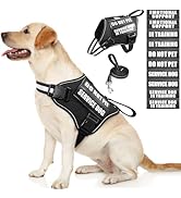 MOOGROU Service Dog Vest Harness and Leash Set+10 Patches,No Pull&amp;Easy Walk Reflective Dog Harnes...
