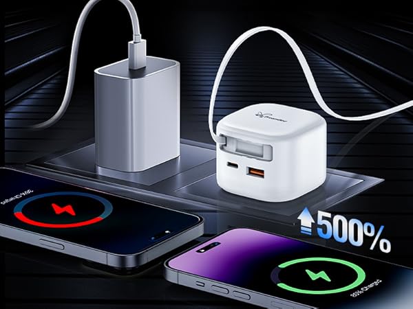 retractable phone charger wall plug